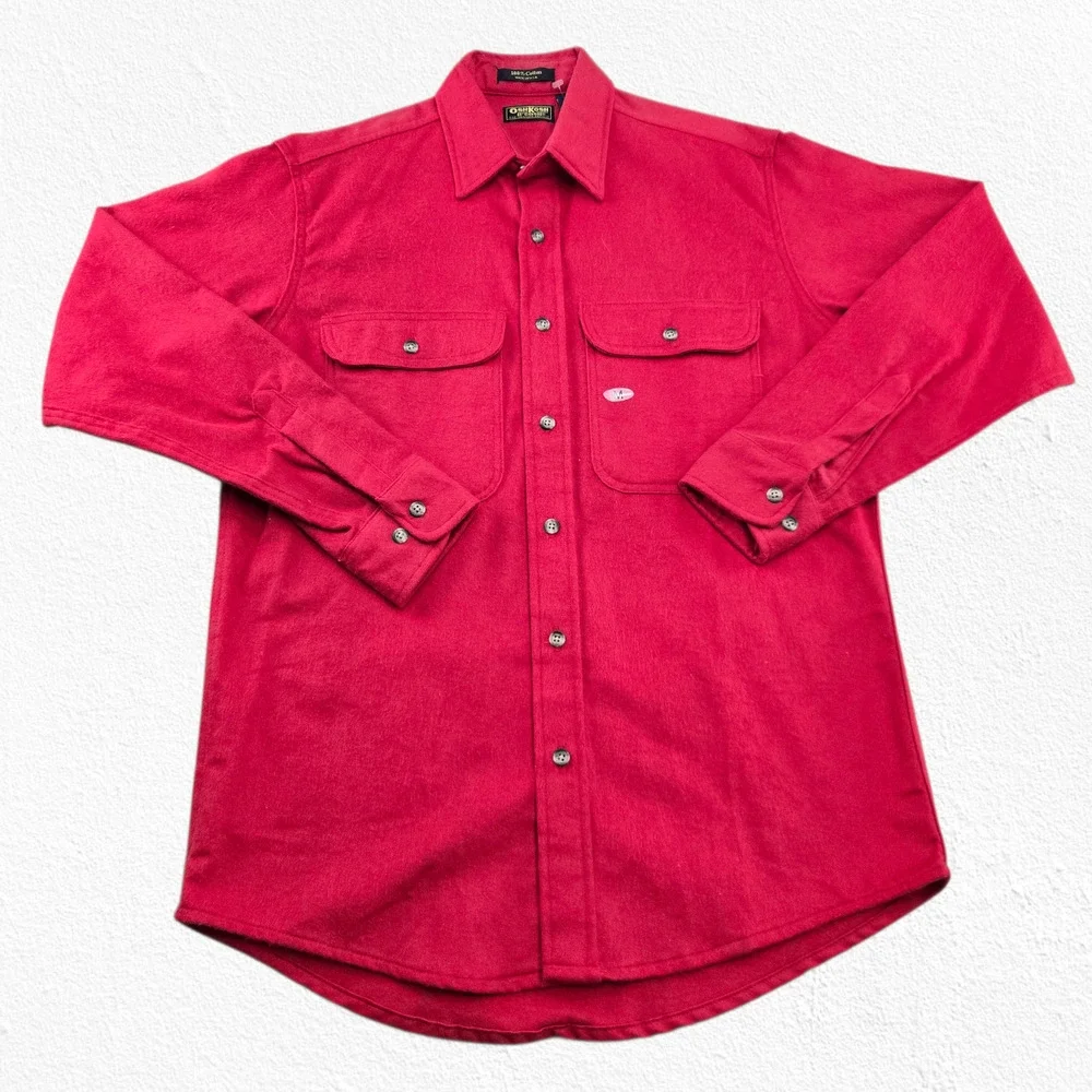 Vintage 90s OshKosh B’gosh Red Heritage Workwear Shirt USA Made Size Medium NWOT